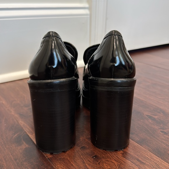 Gianni Bini Black Platform Heels Loafer On-Trend Shoes Patent Chunky Heel, 8.5 - Picture 5 of 11